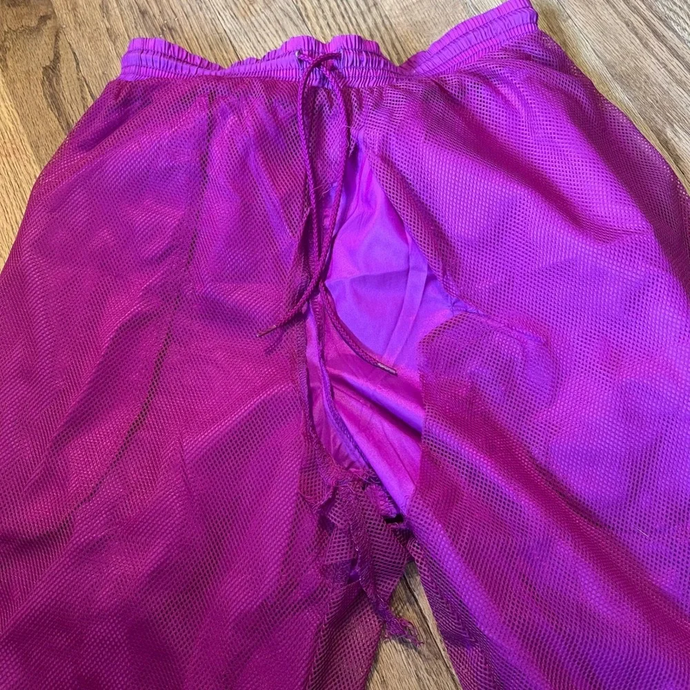 Vintage Nike Purple Nylon Windbreaker Track Pants Mesh Lined Ankle Zip Small
